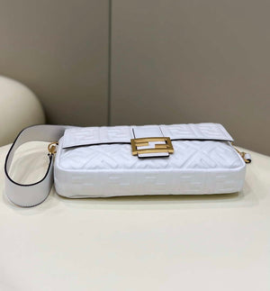Fendi 8BR771 Baguette Large White leather bag - Default Title - View 3