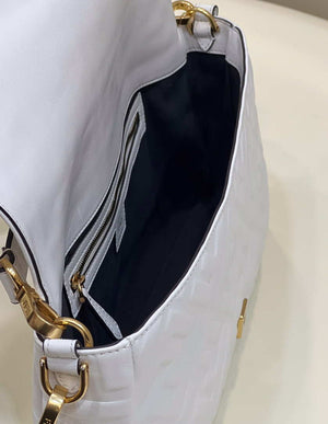 Fendi 8BR771 Baguette Large White leather bag - Default Title - View 8