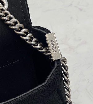 Fendi 8BR793 Midi Baguette Chain FF Fabric Bag Black - Default Title - View 7