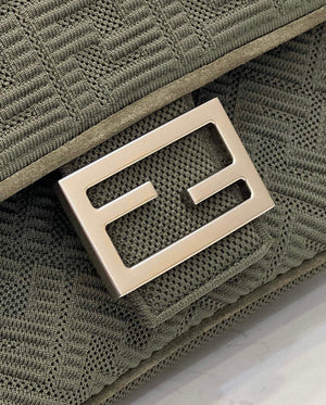 Fendi 8BR793 Midi Baguette Chain FF Fabric Bag Green - Default Title - View 5