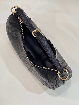 Fendi 8BR798 Fendigraphy Small Snake skin Leather bag Black - Default Title - View 8
