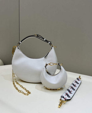 Fendi 8BR798 Fendigraphy Small White leather bag 80056M White - Default Title - View 9