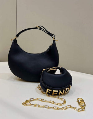 Fendi 8BR798 Fendigraphy Small White leather bag 80056M Black - Default Title - View 1