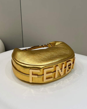 Fendi 8BR799 Fendigraphy Medium Gold laminated leather bag - Default Title - View 4