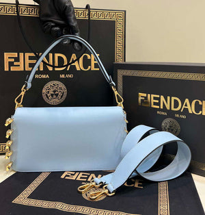 Fendi 8BR801 Baguette brooch Fendace Blue leather 8563 bag - Default Title - View 2