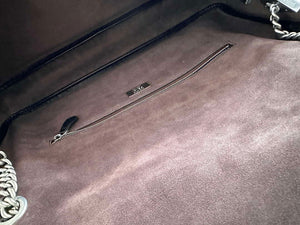 Fendi 8BR828AS7AF1QD0 Baguette Chain Large Black leather bag Black 8669 - Default Title - View 13