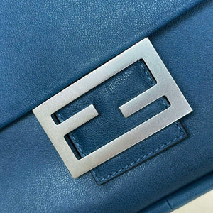 Fendi 8BR828AS7AF1QD0 Baguette Chain Large Black leather bag 8669 Blue - Default Title - View 7