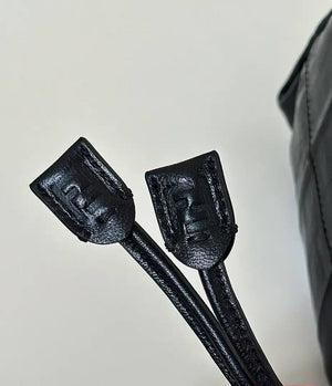 Fendi 8BR833AQ0DF1SK5 Mamma Baguette Medium Black eel skin leather bag 8677M - Default Title - View 5