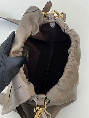 Fendi 8BR833AQ0DF1SK5 Mamma Baguette Medium Dove grey nappa leather bag 8677M - Default Title - View 9
