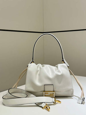 Fendi 8BR833AQ0DF1SK5 Mamma Baguette Medium White nappa leather bag 8677M - Default Title - View 1