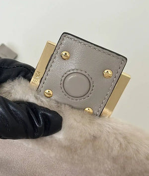 Fendi 8BR833AYCUF0NGA Mamma Baguette Medium Beige shearling bag 8693L - Default Title - View 5