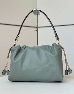Fendi 8BR834AQ0DF0E65 Mamma Baguette Large Green nappa leather bag 8677L - Default Title - View 8