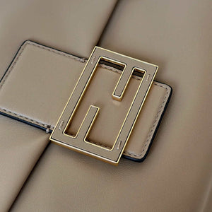 Fendi 8BR834AQ0DF0E65 Mamma Baguette Large Dove grey nappa leather bag 8677L - Default Title - View 6