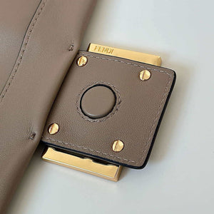 Fendi 8BR834AQ0DF0E65 Mamma Baguette Large Dove grey nappa leather bag 8677L - Default Title - View 7