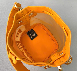 Fendi 8BS010 Mon Tresor Leather And Mesh Mini Bag 8361 Orange - luxibagsmall