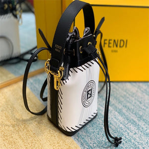 Fendi 8BS010 Mon Tresor Leather And Mesh Mini Bag 8361 White - Default Title - View 3