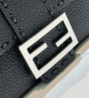 Fendi 8BS017 Baguette Mini Black Selleria bag with 309 hand-sewn Tpstitches 8610S - Default Title - View 14