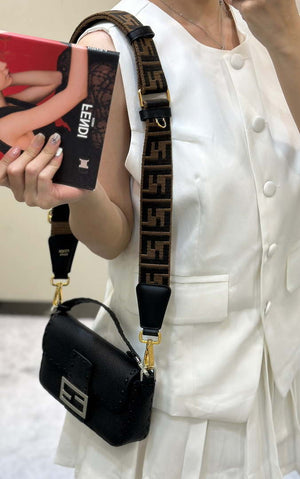 Fendi 8BS017 Baguette Mini Black Selleria bag with 309 hand-sewn Tpstitches 8610S - Default Title - View 4