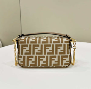 Fendi 8BS017 Baguette Mini Apricot denim-effect FF jacquard bag - Default Title - View 2