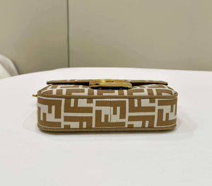 Fendi 8BS017 Baguette Mini Apricot denim-effect FF jacquard bag - Default Title - View 4