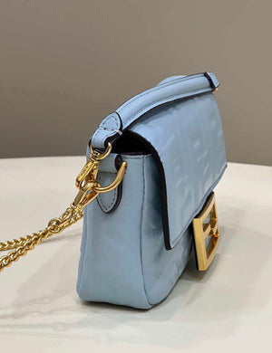 Fendi 8BS017 Baguette Mini Blue leather 0135 bag - Default Title - View 4