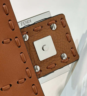 Fendi 8BS017 Baguette Mini Brown Selleria bag with 309 hand-sewn Tpstitches 8610S - Default Title - View 5