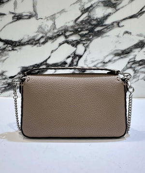 Fendi 8BS017 Baguette Mini Gray Selleria bag with 309 hand-sewn Tpstitches 8610S - Default Title - View 3