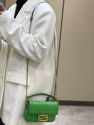 Fendi 8BS017 Baguette Mini Green leather 0135 bag - Default Title - View 2