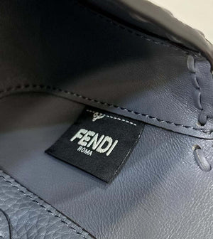 Fendi 8BS017 Baguette Mini Gray Blue Selleria bag with 309 hand-sewn Tpstitches 8610S - Default Title - View 5