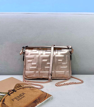 Fendi 8BS017 Baguette Mini Pink Gold leather 0135 bag - Default Title - View 3