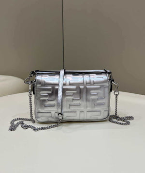 Fendi 8BS017 Baguette Mini Silver leather 0135 bag - Default Title - View 2