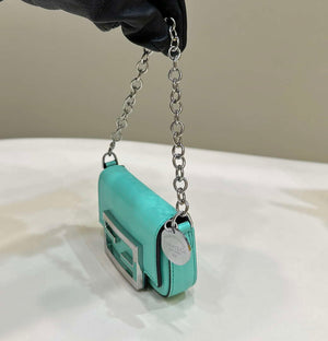 Fendi 8BS017 Baguette Mini Tiffany Blue leather 80128S bag - Default Title - View 4