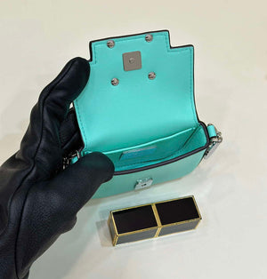Fendi 8BS017 Baguette Mini Tiffany Blue leather 80128S bag - Default Title - View 9