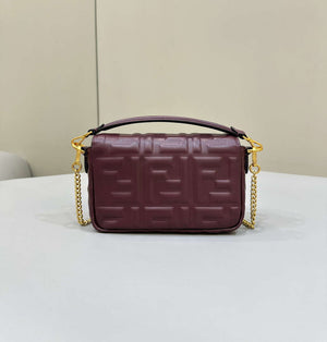Fendi 8BS017 Baguette Mini Wine Red leather 0135S bag - Default Title - View 3