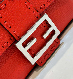Fendi 8BS017 Baguette Mini Red Selleria bag with 309 hand-sewn Tpstitches 8610S - Default Title - View 5