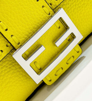 Fendi 8BS017 Baguette Mini Acid yellow Selleria bag with 309 hand-sewn Tpstitches 8610S - Default Title - View 5