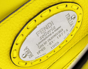 Fendi 8BS017 Baguette Mini Acid yellow Selleria bag with 309 hand-sewn Tpstitches 8610S - Default Title - View 6
