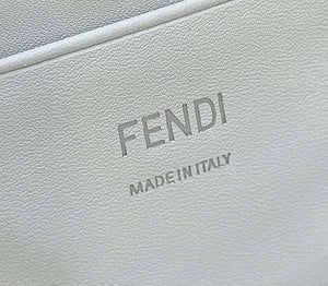 Fendi 8BS017 Mini Baguette White and black canvas bag with FF embroidery 0159BS - Default Title - View 4