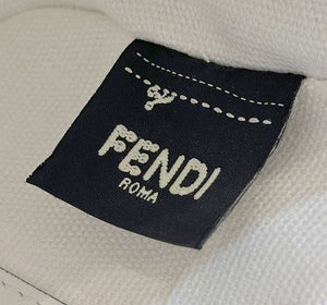 Fendi 8BS017 Mini Baguette White and black canvas bag with FF embroidery 0159BS - Default Title - View 5