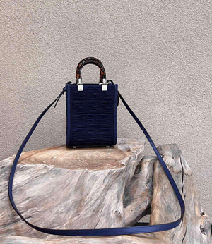 Fendi 8BS051 Mini Sunshine Shopper Bag 8527 Navy Blue - Default Title - View 1