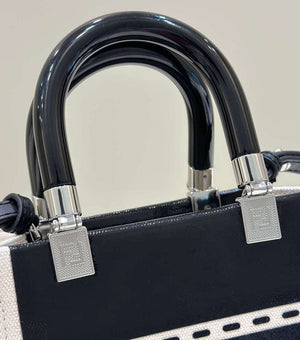 Fendi 8BS051 Mini Sunshine Shopper Black & White Leather Bag 8616S - Default Title - View 6