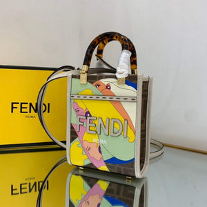 Fendi 8BS051 Mini Sunshine Brown FF printed fabric mini bag - Default Title - View 5