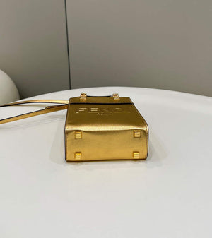 Fendi 8BS051 Mini Sunshine Gold laminated leather shopper - Default Title - View 7