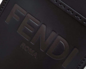 Fendi 8BS051 Mini Sunshine Shopper Leather Bag 8376A Black - luxibagsmall