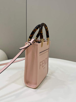 Fendi 8BS051 Mini Sunshine Pink laminated leather shopper - Default Title - View 4