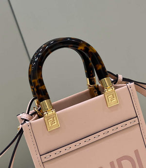 Fendi 8BS051 Mini Sunshine Pink laminated leather shopper - Default Title - View 6