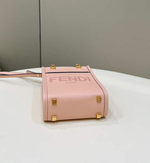 Fendi 8BS051 Mini Sunshine Pink laminated leather shopper - Default Title - View 7