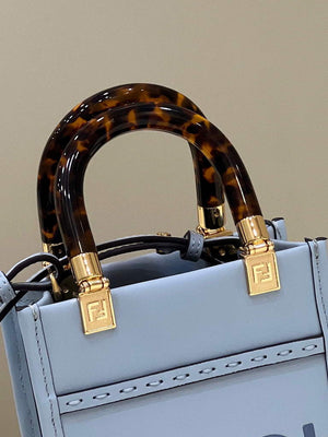 Fendi 8BS051 Mini Sunshine Blue laminated leather shopper - Default Title - View 5