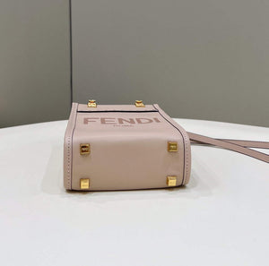 Fendi 8BS051 Mini Sunshine Light Pink laminated leather shopper - Default Title - View 6