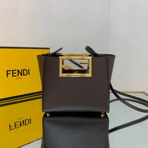 Fendi 8BS054 fendi way small Brown Leather Bag - Default Title - View 1
